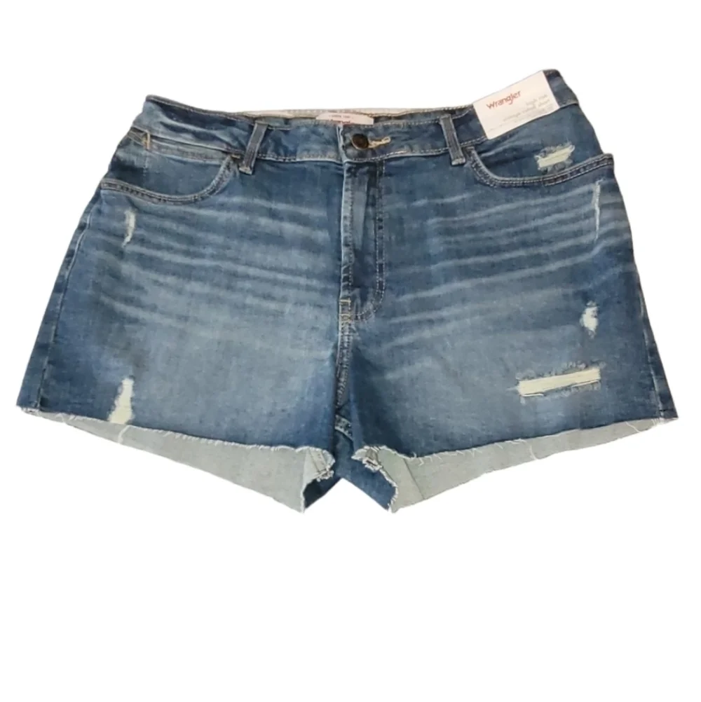 Wrangler High Rise Vintage Distressed Shorts